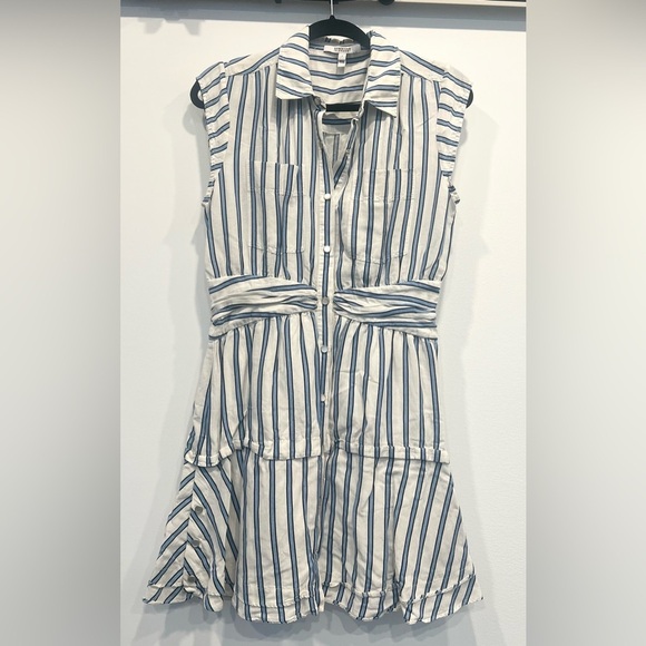 Derek Lam 10 Crosby Striped Tie Waist Shirt Dress Size 8 - Picture 7 of 7